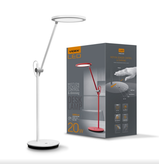 Лампа настільна LED 20W 4100К 220V білий VL-TF15W Videx