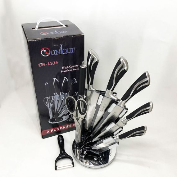 Поварской нож нержавеющая сталь UNIQUE UN-1834, Набор ножей для приготовления пищи, Набор ножей резаков JM-92 | Зображення 3