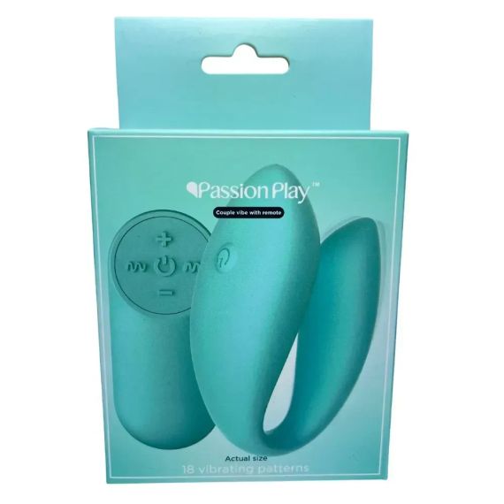 Вібратор для пар Passion Play з пультом, 18 режимів вібрації, бірюзовий sexstyle | Зображення 7