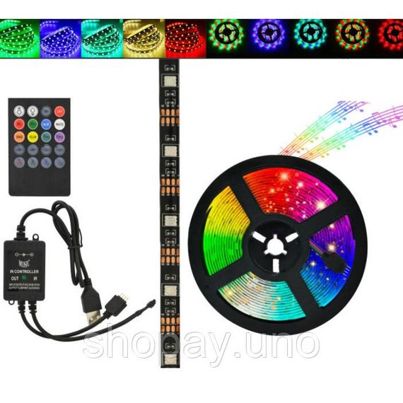 Підсвічування інтер'єру світлодіодною стрічкою 5050 RGB LED 5 м 220 v, Led стрічка в приміщення KT-91 | Зображення 7