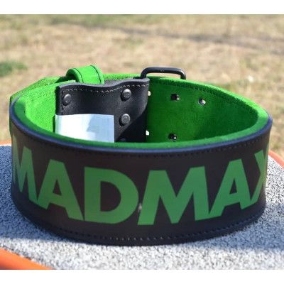 Атлетический пояс MadMax MFB-302 Quick Release Belt шкіряний Black/Green L (MFB-302_L) | Зображення 6