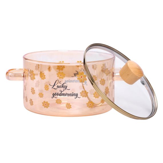 Жаростійка скляна каструля з кришкою 1,5 л | Зображення 3