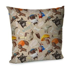 Подушка диванная с бархата Собаки 45x45 см (45BP_DOG027)