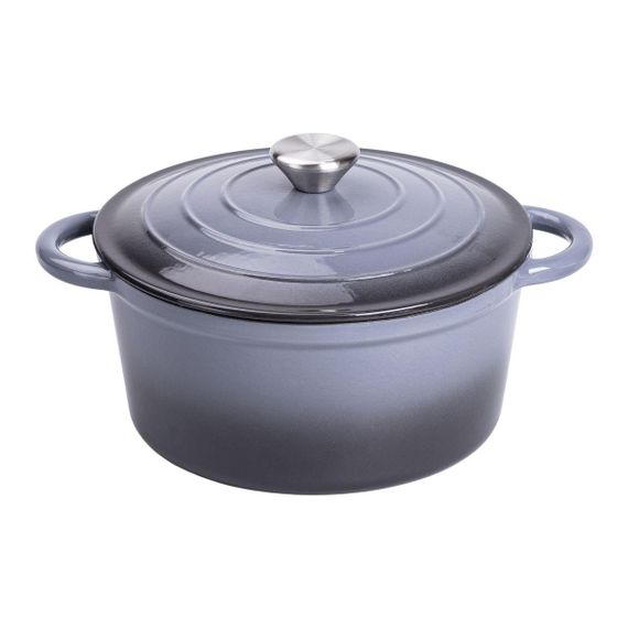 Набір чавунного посуду для приготування 3 каструлі та сковорода з емальованим покриттям Сірий HP-1-5 | Зображення 6