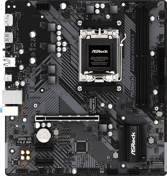 ASRock A620M-HDV/M.2 (AM5/A620, 2*DDR5, PCIex16, DP/HDMI, 4xSATA, 2xM.2, GLan, 8ch, mATX) | Зображення 5