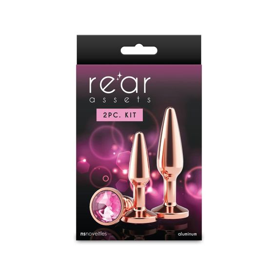 Набір анальних пробок NS Novelties Rear Assets - Tapered Trainer Kit - Rose Gold - Pink Sex Aura | Зображення 2
