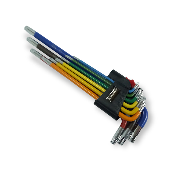 Набір шестигранників TORX екстра-довгих кольорових з отвором HAISSER, 9 шт. (T10-T50) (арт.48117) | Зображення 1