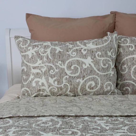 Покрывало с 1 наволочкой евро ТЕП Elegante Cotton Beige and White 4-04578_32778 220х240 см | Зображення 3