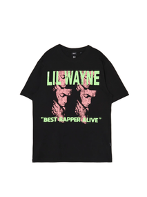 Футболка чорна з великим принтом Lil Wayne