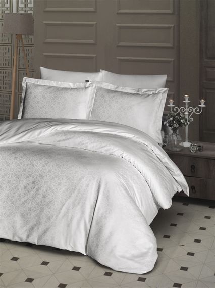 Постільна білизна First Choice Jacquard Satin 200x220 Lamone Cream