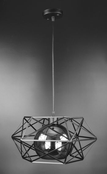 Люстра підвісна LOFT на 1 лампочку 27093 Чорний 30-90х40х40 см. | Зображення 3