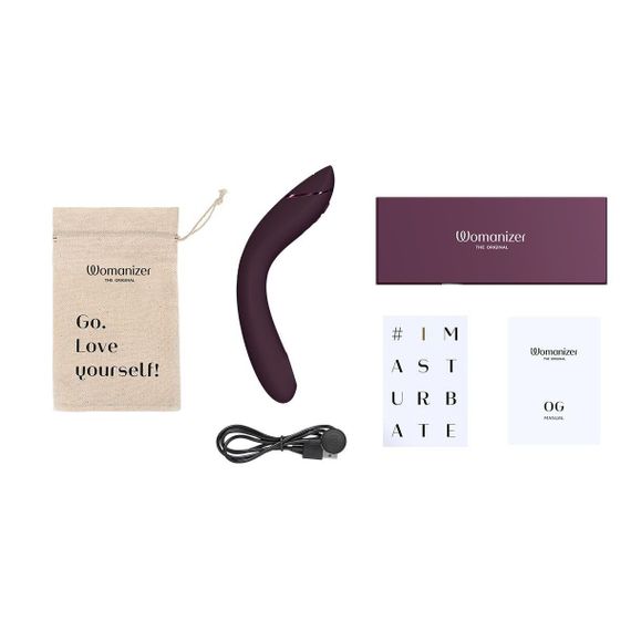 Вакуумный стимулятор для точки G и клитора с вибрацией Womanizer OG Aubergine, 12 уровней, 3 режима Sex Aura | Зображення 6