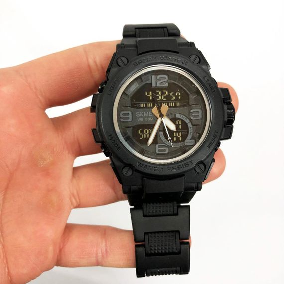 Армійський наручний годинник з таймером SKMEI 1452BK BLACK, Фірмовий спортивний годинник BE-25 | Зображення 9
