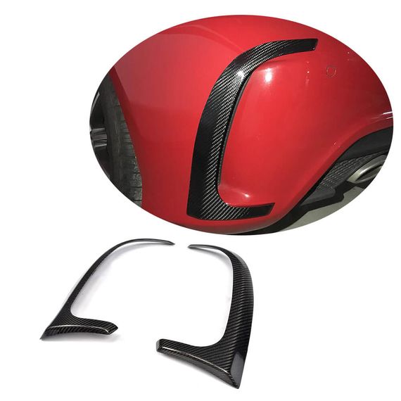 Накладки на задній бампер (для A45 AMG HB 2013-2015, Карбон) для Mercedes A-сlass W176 рр