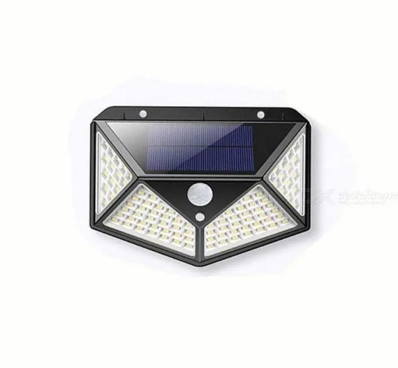 Вуличний настінний світильник Lesko SH-100 на сонячній батареї з датчиком руху 100 LED діодів | Зображення 1