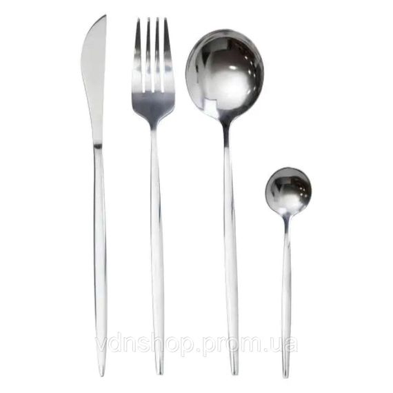 Набор столовых приборов 24 предмета набор ложек вилок и ножей на 6 персон Серебристый HP-20-42