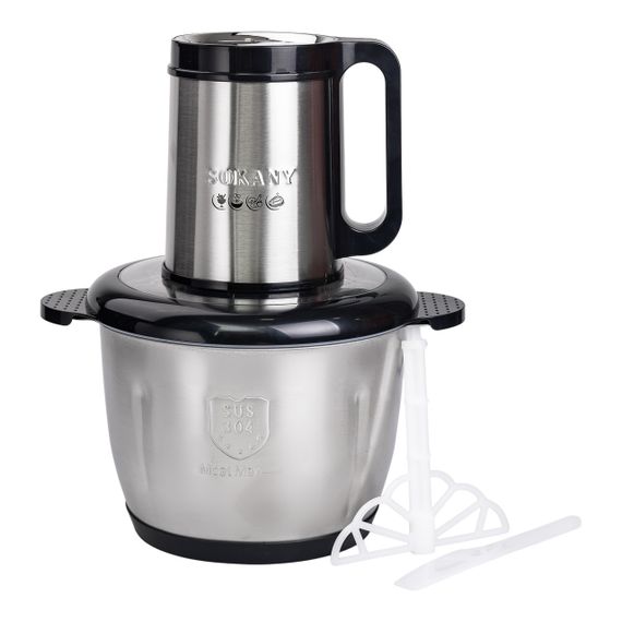 Чопер подрібнювач 800 Вт 4 леза з чашею на 2,5 літри м'ясорубка Sokany SK-06026 | Зображення 7