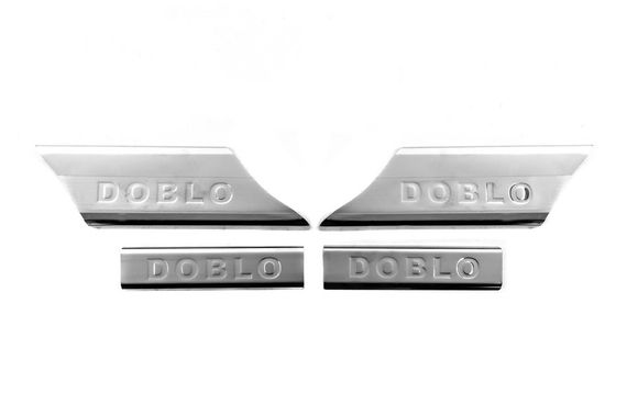 Накладки на внутрішні пороги (Carmos V2, сталь) 4 двері для Fiat Doblo I 2001-2005 рр