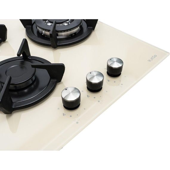 Газовая поверхность три конфорки Ventolux HG430-G3G CEST (IVORY) бежевая | Зображення 4