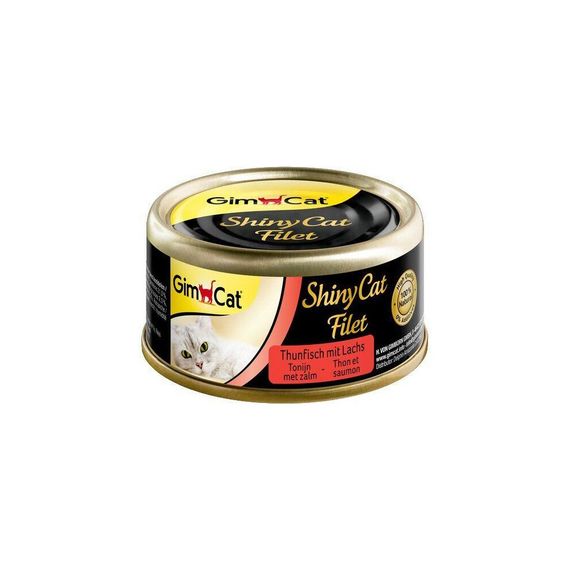 Корм вологий GimCat Shiny Cat Filet для котів з тунцем лососем та рисом 70 г | Зображення 1