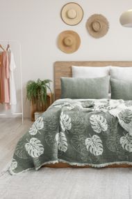 Муслінове покривало Saheser Forest 240 х 260 см. Yesil