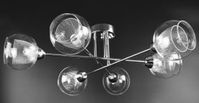 Люстра стельова на 6 лампочок 26197 Хром 22х66х66 см.