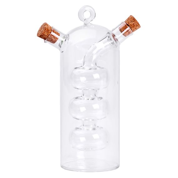 Бутылка для масла и уксуса 2 в 1 стеклянная 400 мл для оливкового, подсолнечного масла и уксуса HP-34-15