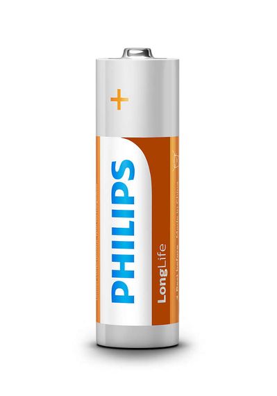 Philips Батарейка LongLife Zinc Carbon вугільно-цинкова AA блістер, 4 шт (R6L4B/10) | Зображення 1