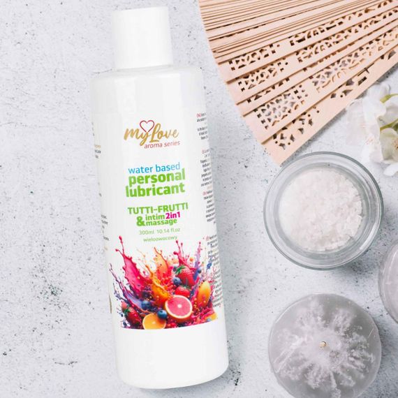 2в1 лубрикант та масажний гель - MyLove Aroma Series Intim&Massage Tutti-Frutti, 300 мл Sex Aura | Зображення 2
