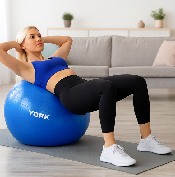 Фитбол York Fitness 65см синий + насос | Зображення 6