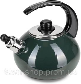 Чайник эмалированный Kamille "Boiling Water" 2.5л со свистком, зеленый глянец KM-1039D
