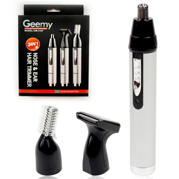 Тример для бороди носа та вух 3в1 GM-3107 / Акумуляторна бритва-тример для видалення волосся