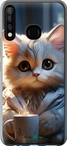 Чохол на Tecno Camon 12 CC7 Білий кіт "5646u-2432-2448"