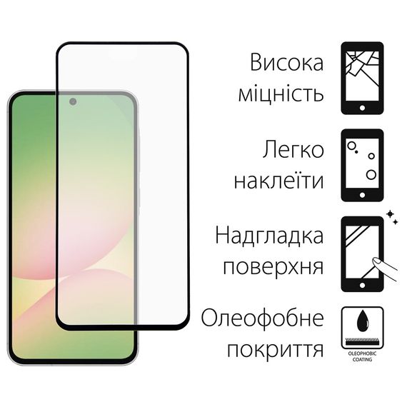Скло захисне Dengos Full Glue Samsung Galaxy A56 5G (black) (TGFG-388) | Зображення 1