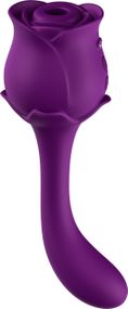 Подвійний вібратор з вакуумною стимуляцією Stymulator- ROSE S-E05 purple