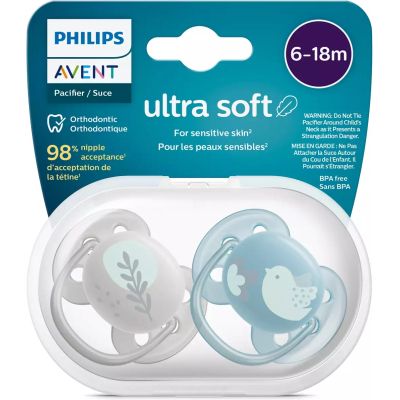 Пустышка Philips AVENT Ultra Soft ультрам'яка, 6-18 міс. 2 шт (SCF091/15) | Зображення 2