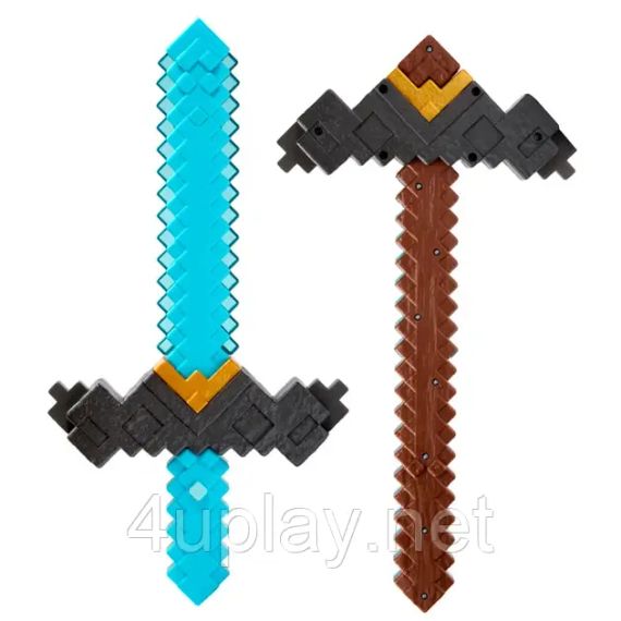 Діамантовий меч та Кирка з Майнкрафт 2-в-1 Оригінал Mattel Minecraft | Зображення 1