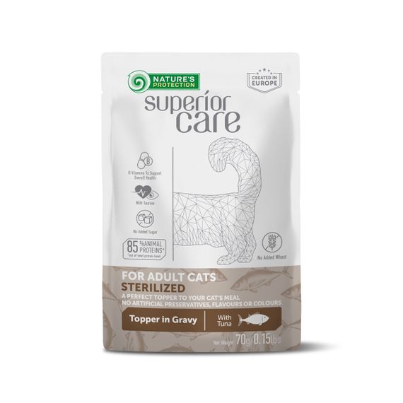 Вологий корм для стерилізованих котів Nature's Protection Superior Care Sterilized Adult Cats All Breeds With Tuna, 70 гр