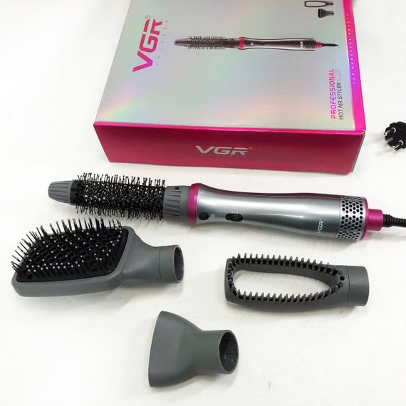 Фен-щетка с насадкой для выпрямления волос 4в1, Фен для укладки прически Фен-расческа сушки MI-62 | Зображення 2