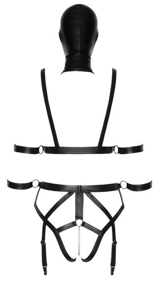 Боді з маскою - 2480492 Bad Kitty Strap+Mask Set, black - M sexstyle | Зображення 6