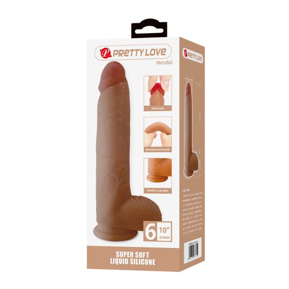 Силіконовий фалоімітатор на присосці PRETTY LOVE - Mendel 10" Super Soft Liquid Silicone Dildo, BW-008142N Sex Aura | Зображення 9