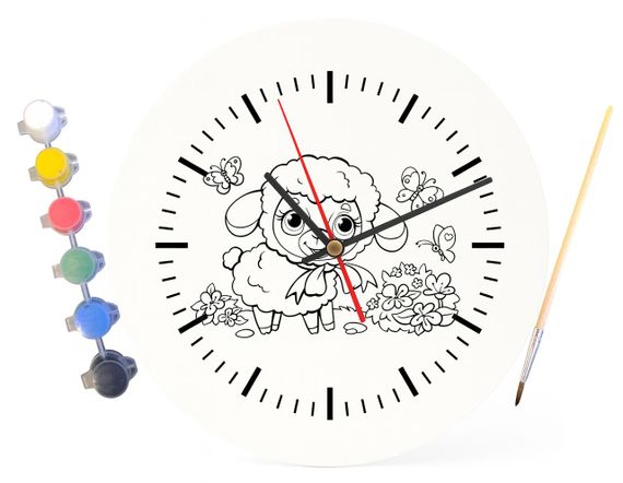 Дитячий набір для творчості годинник розмальовка Весела Овечка 30 см (Г0169) | Зображення 3