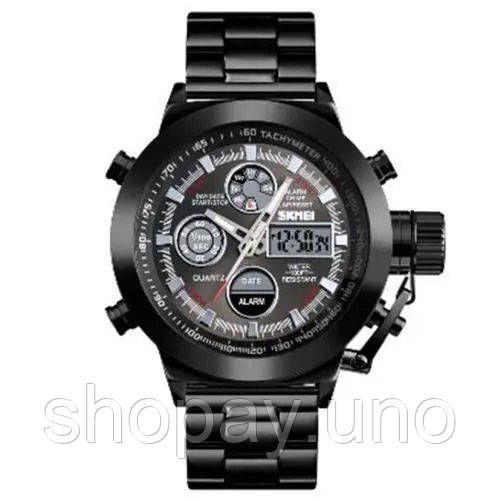 Годинник наручний чоловічий SKMEI 1515BK BLACK, годинник наручний електронний тактичний. Колір: чорний | Зображення 6