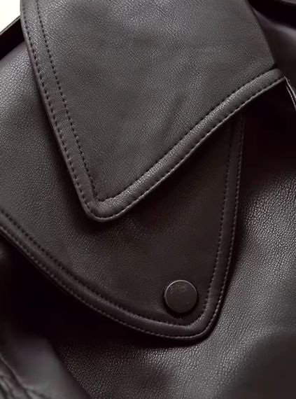 Жіноча куртка косуха коротка еко шкіра колір чорний, розмір S  Nb01998 | Зображення 7