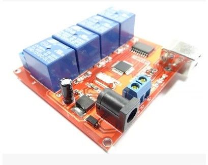 HID USB реле управления нагрузкой через компьютер 10A, 4 канала 5В | Зображення 1