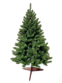 Искусственная зелёная ёлка 180 см на деревянной подставке | Пышная новогодняя ёлка HVOYA