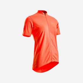 Джерсі жіноче 100 з коротким рукавом для велоспорту коралове - 2XL