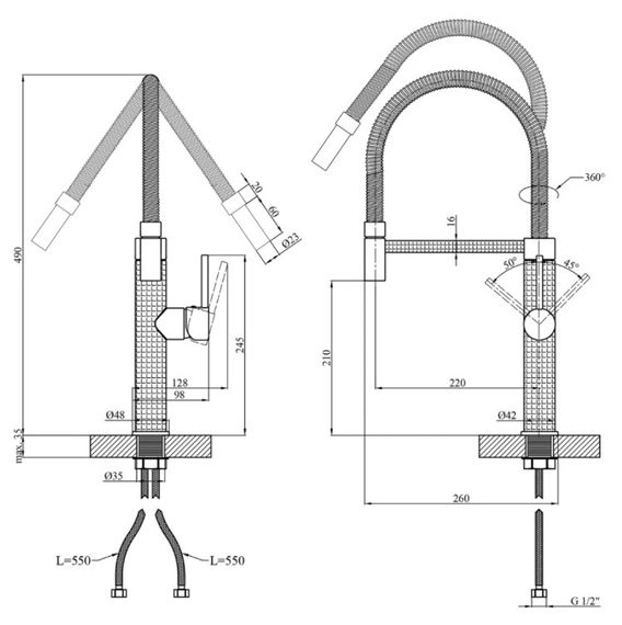 Змішувач для кухні Kroner KRP Ersel - GRP03999 (CV033803) | Зображення 1