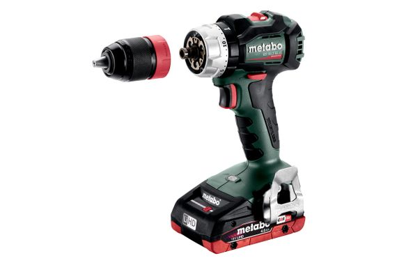Шуруповерт-дрель Metabo BS 18 LT BL Q, аккумуляторный, LiHD, 2*18В, 4Ач, 0-600/0-2100 об/мин, патрон 1.5-13мм, 34/75 Нм, бесщёточный, metaBOX 145, 1.8кг (602334800) | Зображення 2