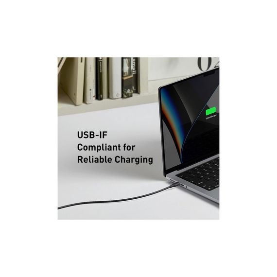 Дата кабель USB-C to USB-C 1.8m 140W bio-nylon 544 black Anker (A80F6H11) | Зображення 3